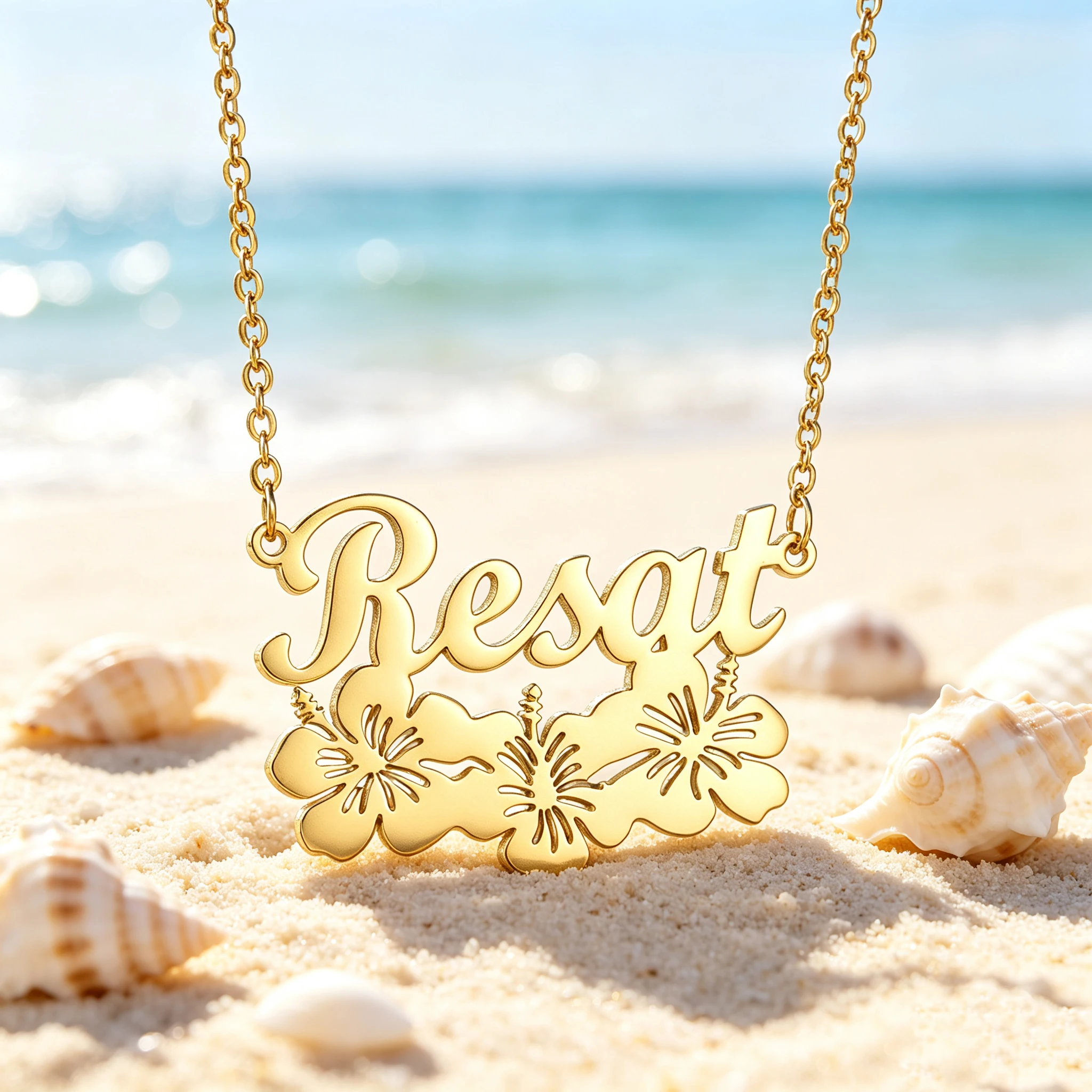 Custom Flowers Necklace Personalized Elegant Nameplate Choker Bespoke Name Necklaces For Women Men Stainless Steel Jewelry New