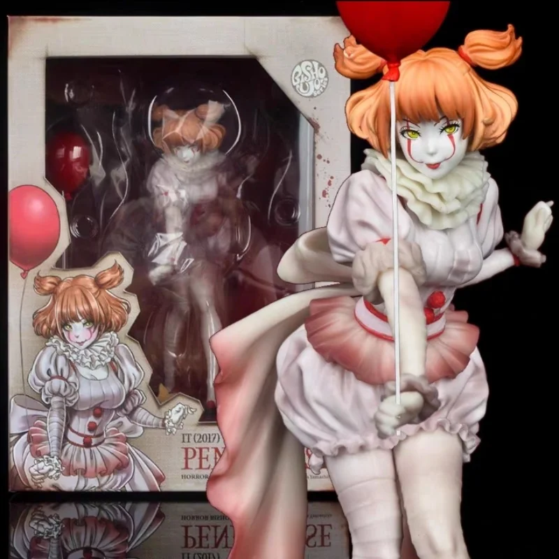 19cm Stephen King's It  Figure Lady Pennywise Figma Halloween Horror Pretty Women Figurine Collectibles PVC Ornament Gifts Toys