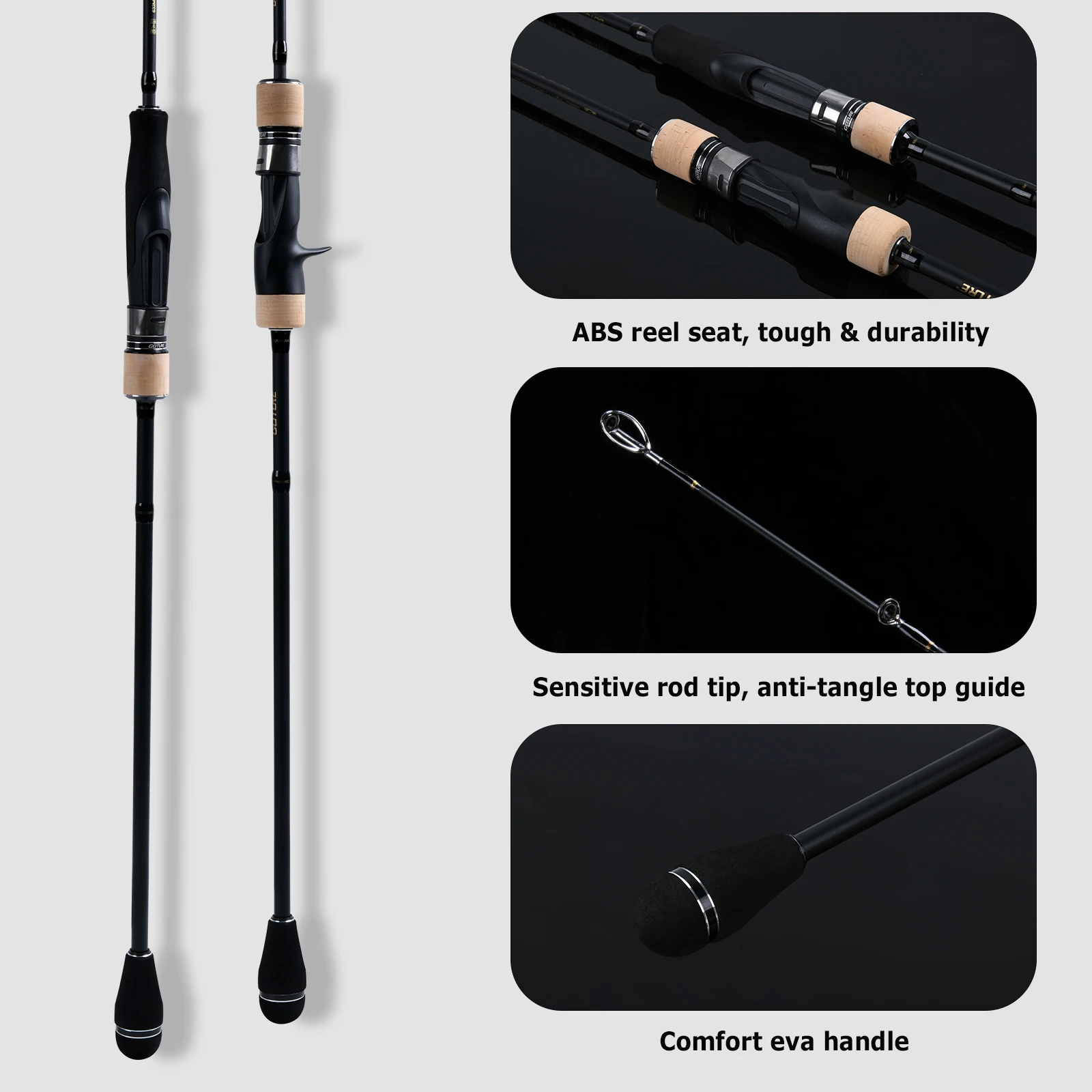 Imagem -02 - Goture-solid Top Tip Spinning Vara de Pesca Casting Rods Pesca do Barco Marítimo Pollux ii Fuji e kw Jigging Lento ml m mh Poder 1.89m