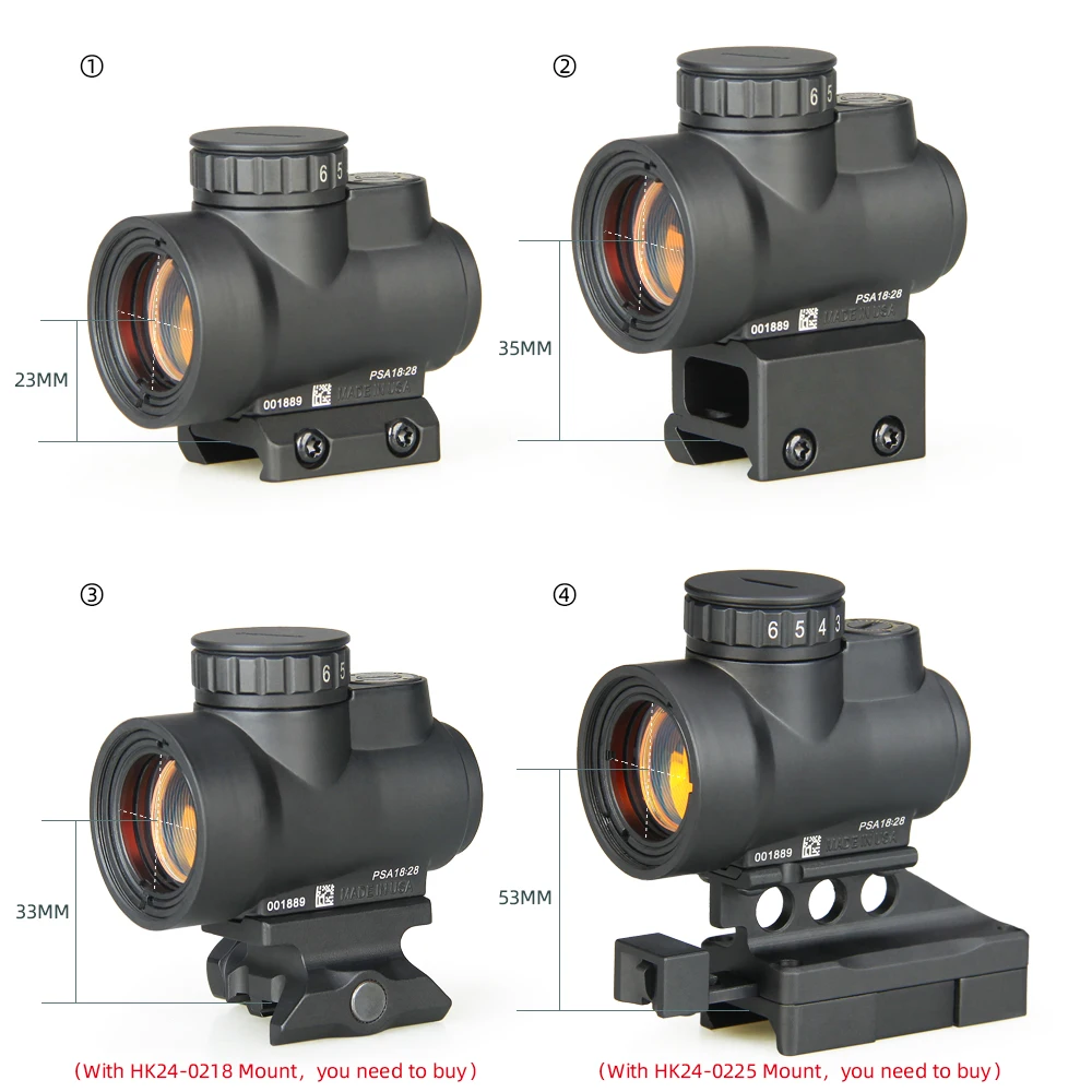 

PPT MRO Red Dot Sight 2.5 MOA AR Tactical Optic Hunting Scopes With Low and Ultra High QD Mount fit 21.2mm Rail gs2-0105