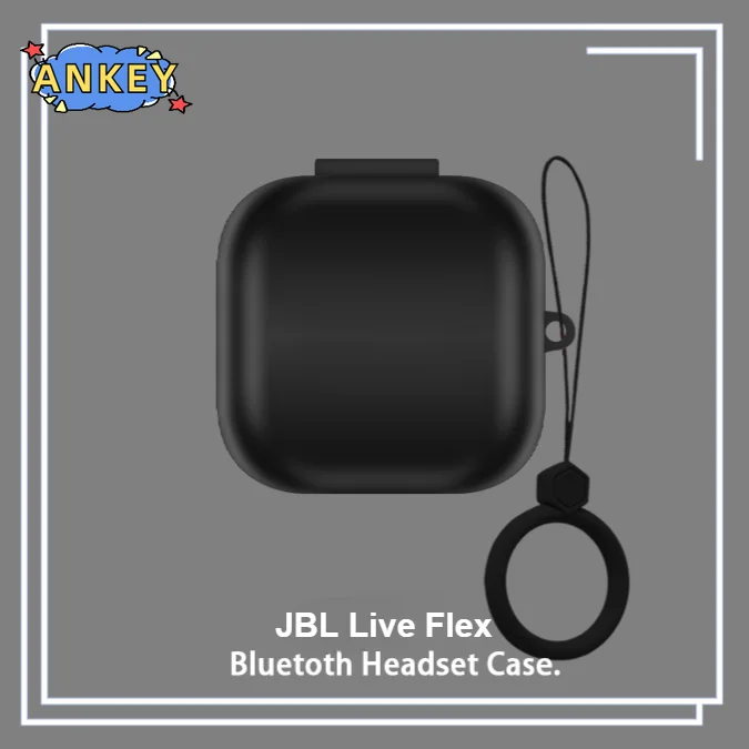 for JBL Live Flex Case LiveFlex Protective Cover Ring Anti-fall Soft Silicone Wireless Bluetooth Earbuds Carrying