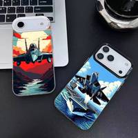 Handsome Military Fighter Jet Phone Case For IPhone 11-17 Air Pro Max Colorful Plated Anti Slip Anti Fingerprint Protector