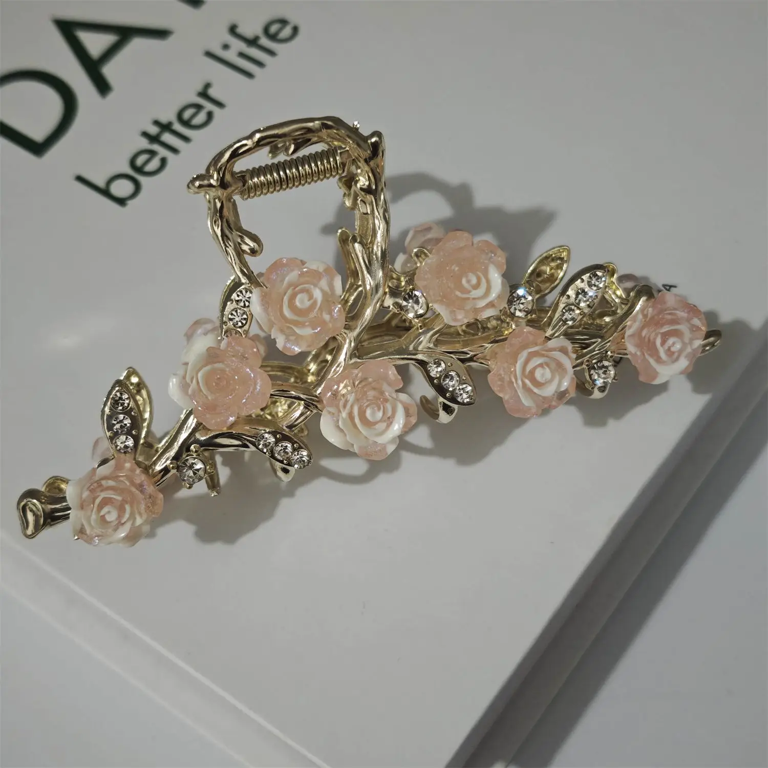 مشبك شعر صغير أنيق مستوحى من الصين للنساء، مشبك سمك القرش كبير لظهر الرأس، إكسسوار للشعر مع