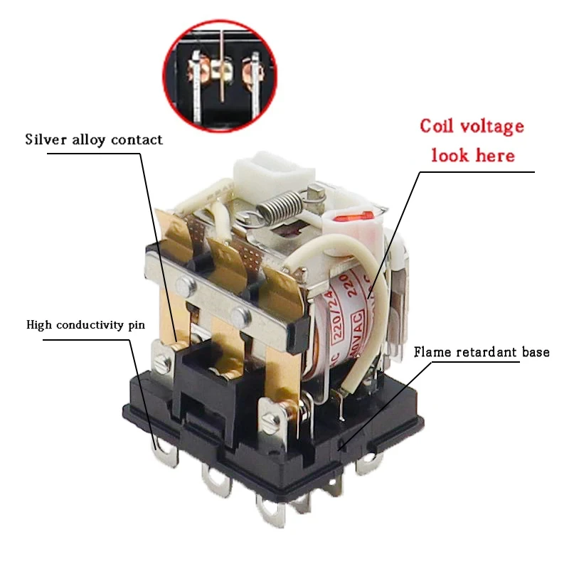 1 PCS HH63P LY3 LY3NJ JQX-13F relay 220v 24v 12v 12 volt AC/DC 10A 11PIN silver contact Electromagnetic coil Micro Mini Relay