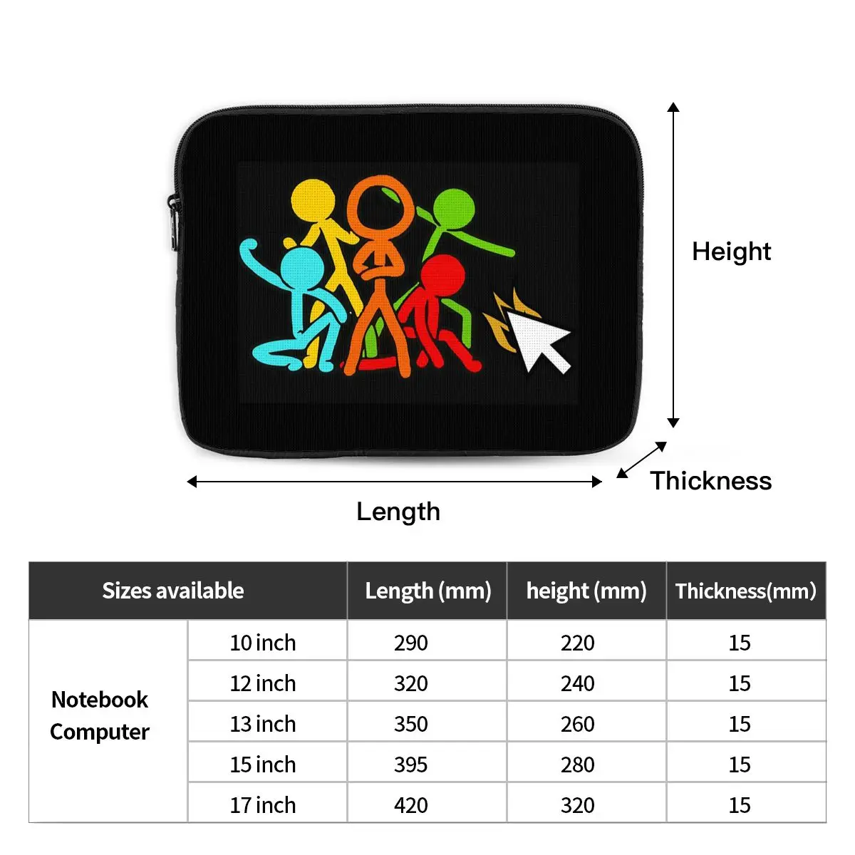 Five Stick Figures Alan BeckerGaming Notebook Laptop Bag10 12 13 15 17 Inch Notebook Sleeve Cover Bag Tablet Shockproof Case Bag
