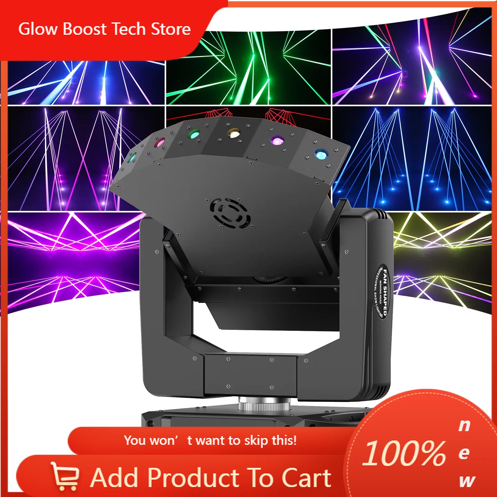 

GBChengfeng 60W RGB 6LED Moving Head Lights 3-Axis Rotation DMX512 Beam Stage Lighting Effect For DJ Disco Party Wedding Nightcl