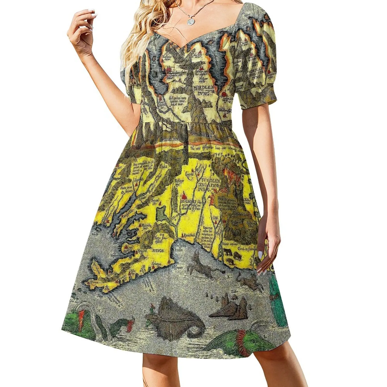 

ANCIENT VIKING MAP of ICELAND Sleeveless Dress dresses women summer 2023 evening dress