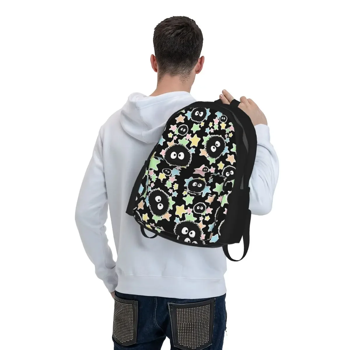 Soot Studio Ghibli Backpack Student BookBag Children School Bag Laptop Shoulder Bags for Men Women
