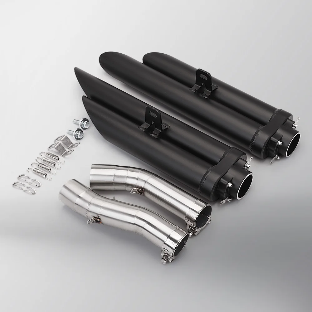

Motorcycle Exhaust System Dual Outlet Middle Tail Section Kit Fit For YZF-R1 2007-2008 Stainless Steel Muffler Pipe Set