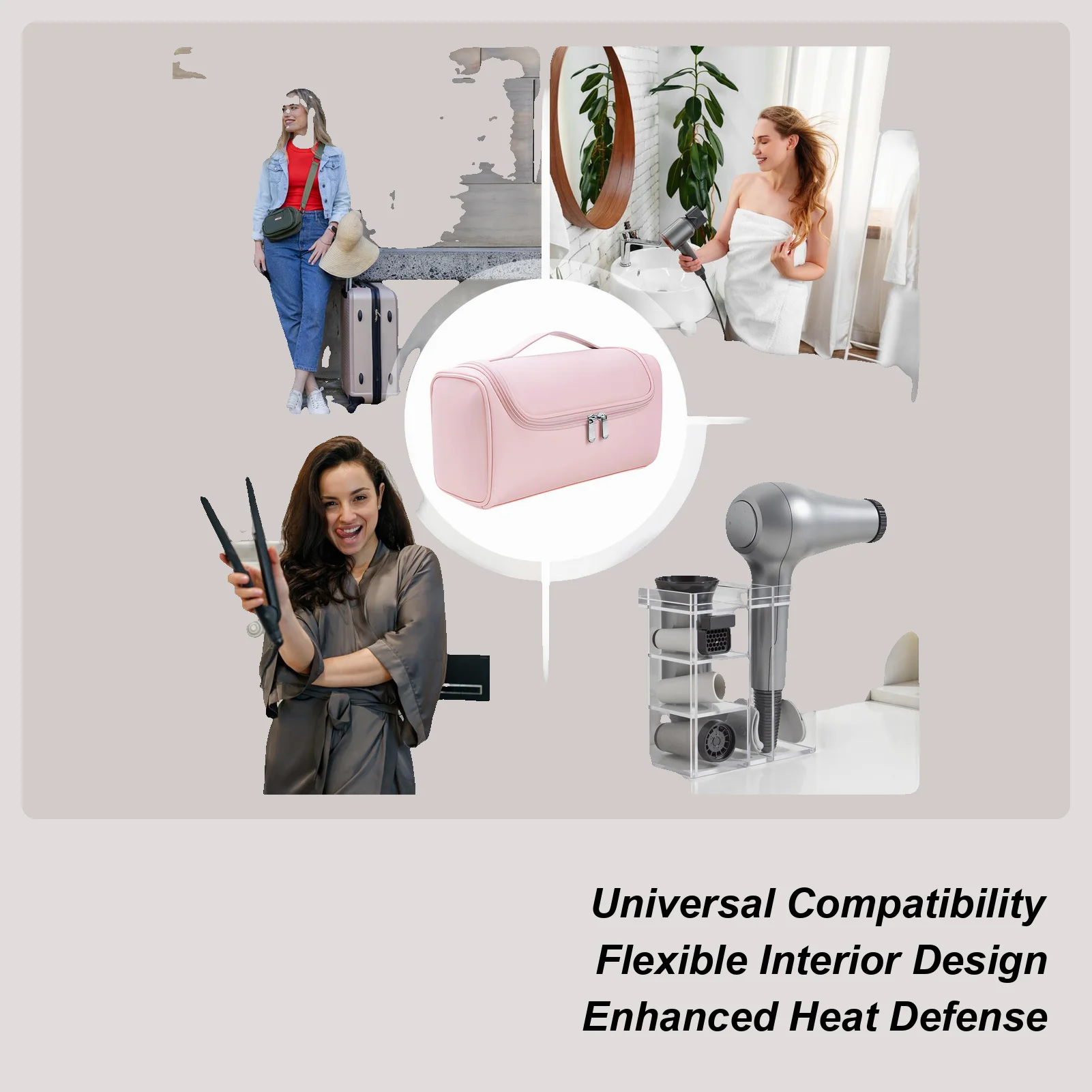 

Щипцы для завивки, дорожный чехол, портативный термостойкий домашний органайзер, дорожная сумка для волос для сушилки, щипцы для завивки волос, дорожные