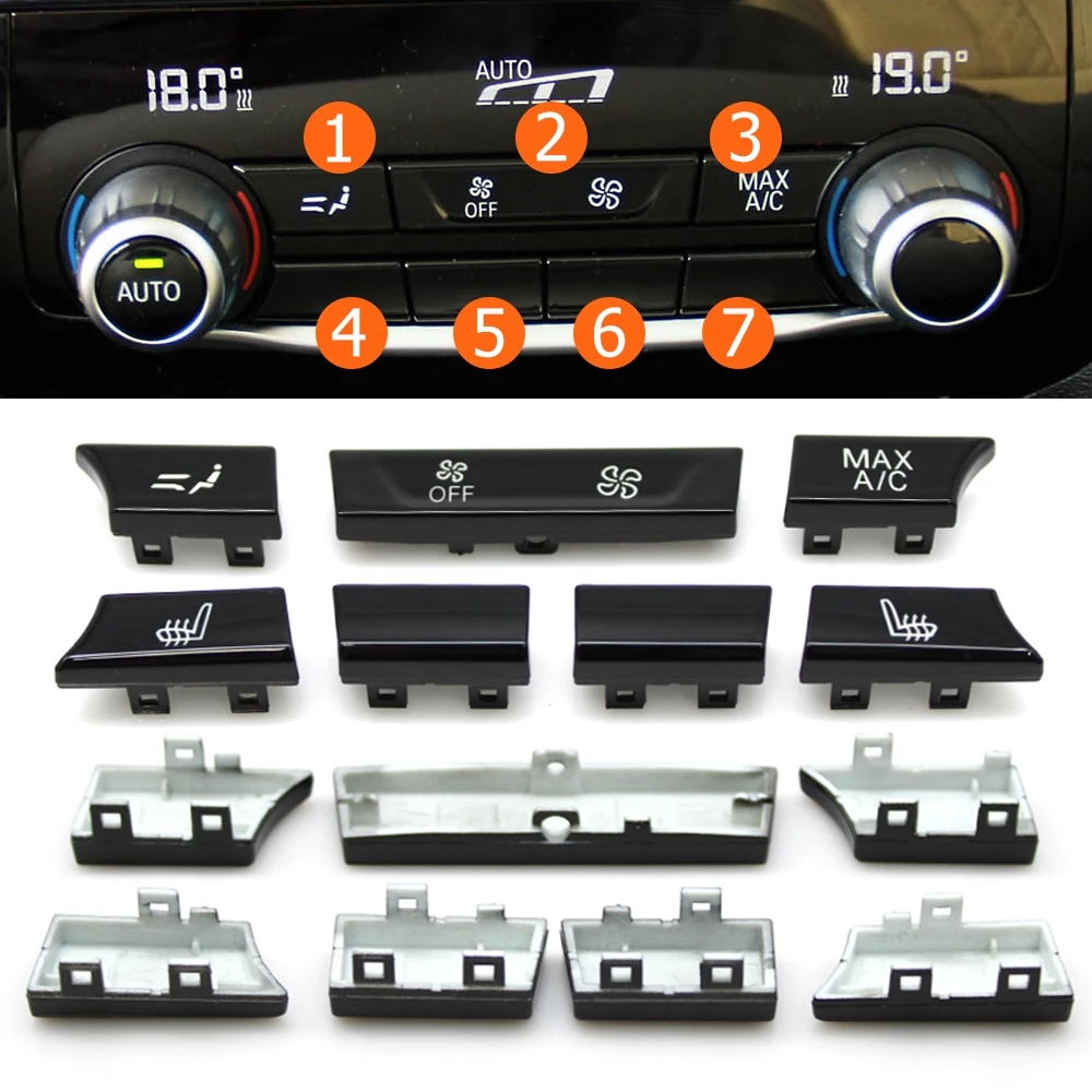 

Задний кондиционер автомобиля, кнопка переменного тока, вентиляционный переключатель климата, кнопки управления, крышка для BMW 5 6GT 7 серии G30 G31 G32 G11 G12 F90 M5 ﻿