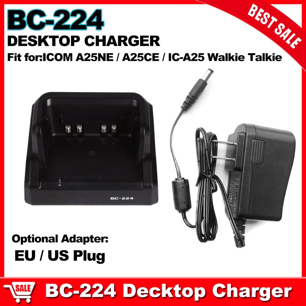 BC-224 Replacement Desktop Charger For Walkie Talkie ICOM IC-A25 A25NE A25CE For BP288 BP289 Battery Chargeing Extra Accessory