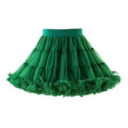 Christmas Green Tutu Skirt Fluffy Suit for New Years day Girls Skirt Kids Outfit Pettiskirt Children Clothing