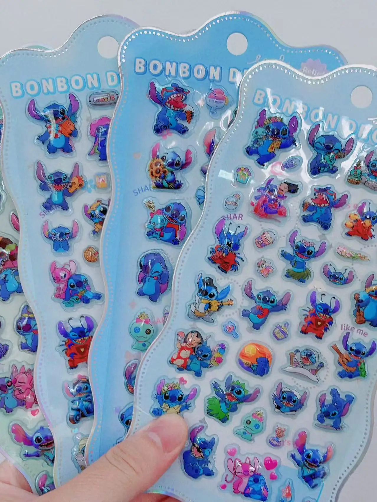 Stitch Decorative Stickers, 3D Relief Stickers for Phone Cases, Scrapbooking, Crafts, and Diary Decoration, Fun Embossed Sticker