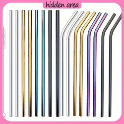 30cm Straws Reusable Stainless Straws 4Set Colorful Healthy Eco Friendly Drinking Straws for Cocktail Smoothie