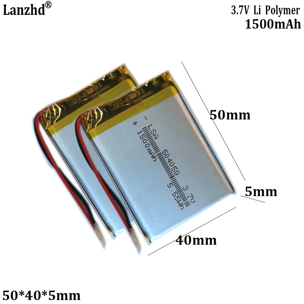 3.7V Rechargeable Battery Cells 504050 Polymer Lithium Batteries 1500mAh For Power Banks Smart Makeup Mirrors Etc