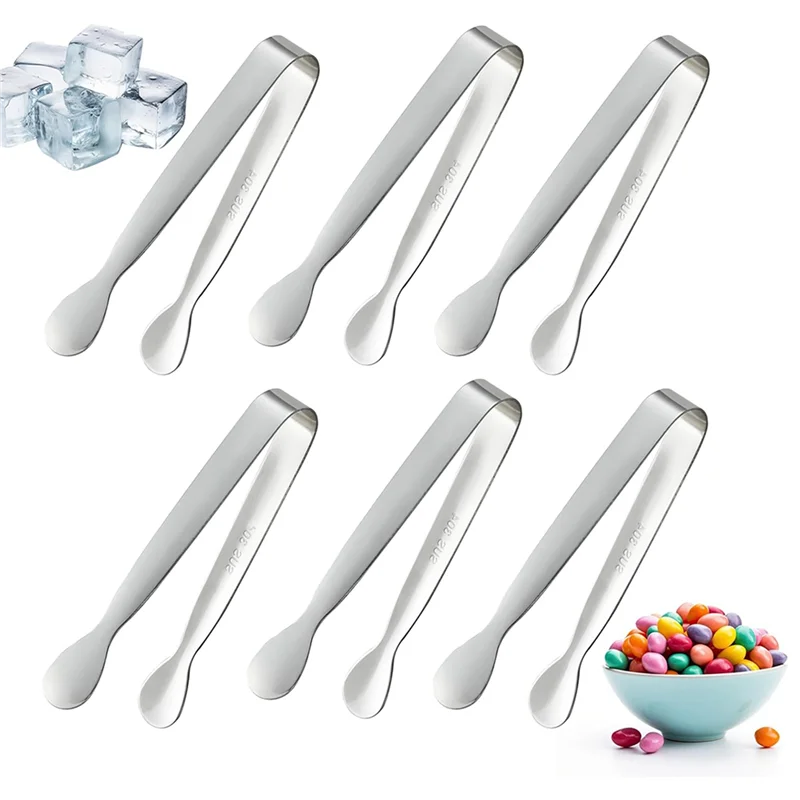 ABBP-12PCS 미니 소형 작은 집게, 음식 서빙을 위한 4.25인치 스테인레스 스틸 소형 집게, 내구성 주방 304 스테인레스 스틸