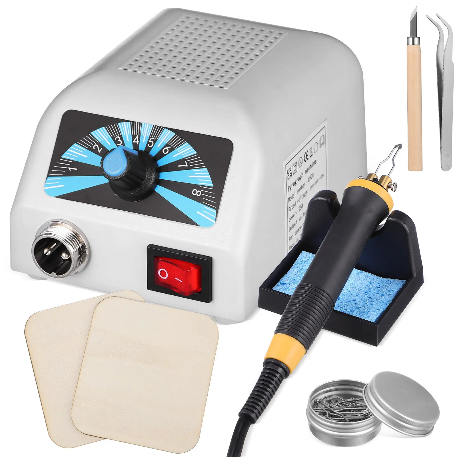 Professional Pyrography Wood Burner Pen Kit Ergonomic for Detailed Engraving Embossing on Wood Paper