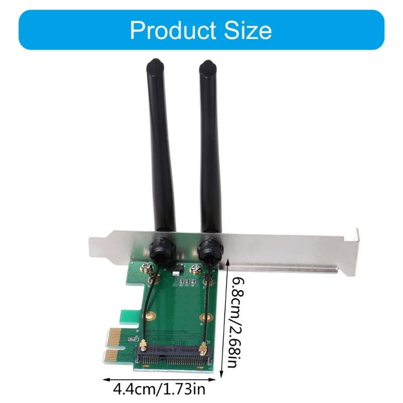 Wireless Card Mini PCIE Card to PCI-E Adapter Converter with Antennas Dropshipping