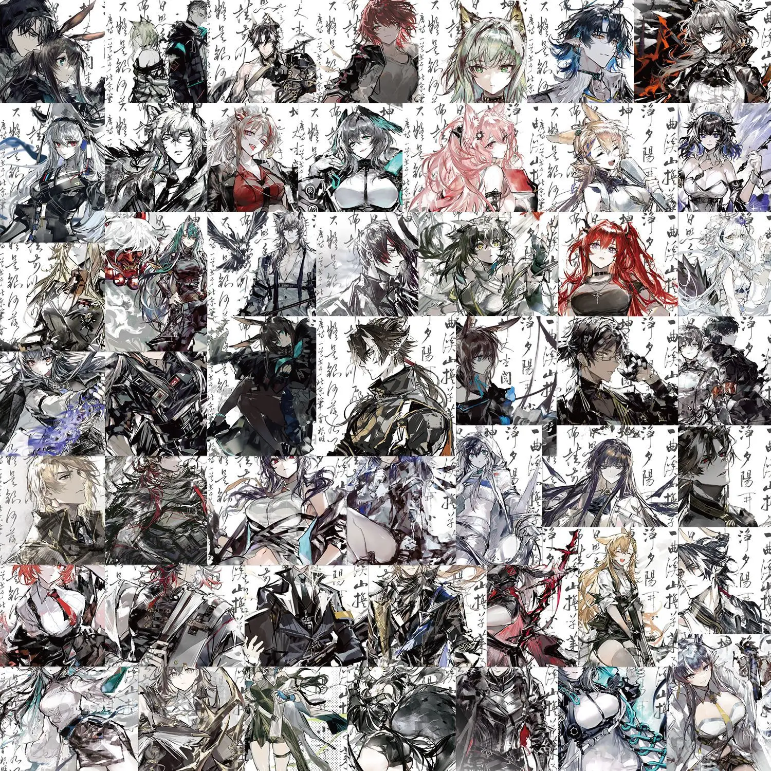 

Set of 56 Non-Repeating Creative DIY Stickers: Unique Designs for Scrapbook, Planner, Notebook & Skateboard Doodle Decor