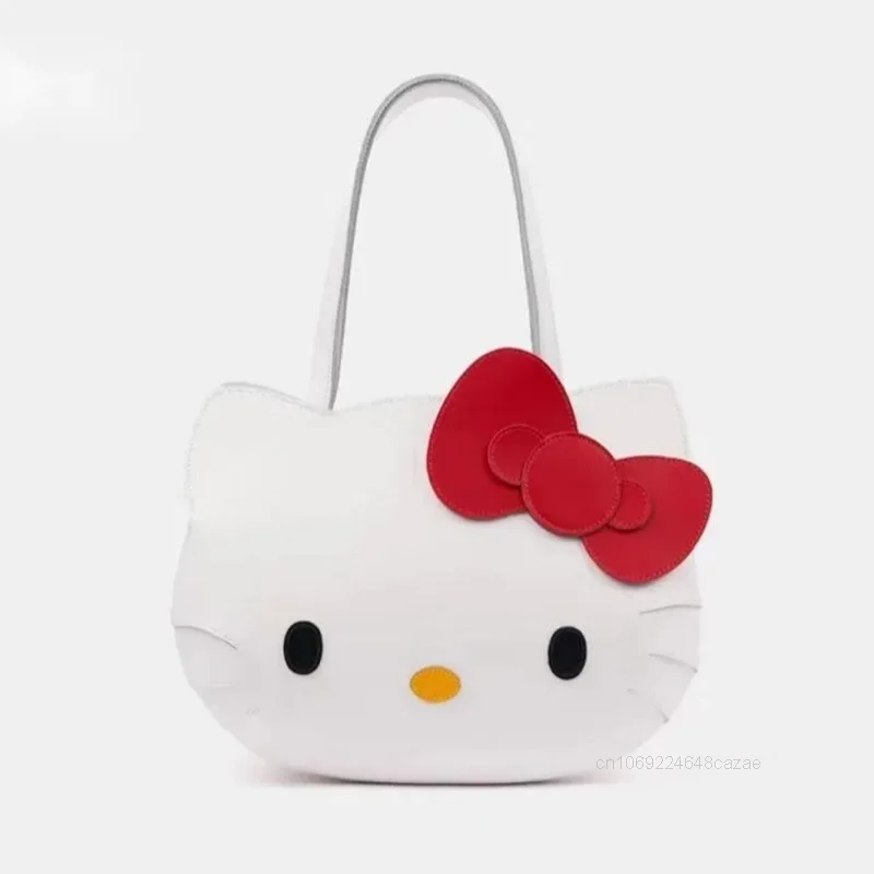 Sanrio Hello Kitty Summer New Tote Bag Cute Cartoon Bow Large Capacity Single Shoulder Bag Korean Version Y2k Girl Trend Handbag