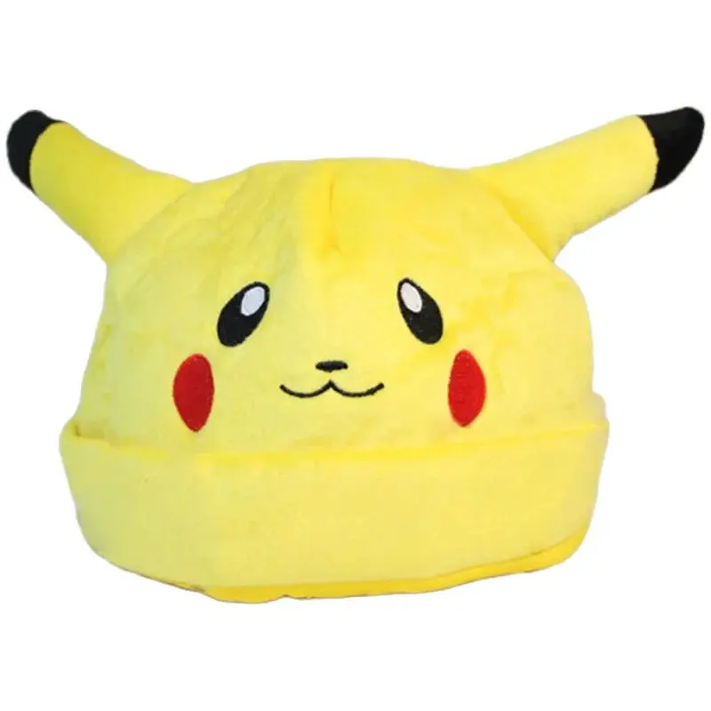 Pokemon Pikachu Cosplay Hat , Nintendo Switch Game cos Cap Cartoon Movie Character Plush Toy Caps Stuffed Hats