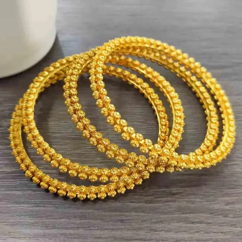 Luxury 24K 9999 Pure Gold real gold Ins Style Bracelet Simple and Generous Women's Bracelet