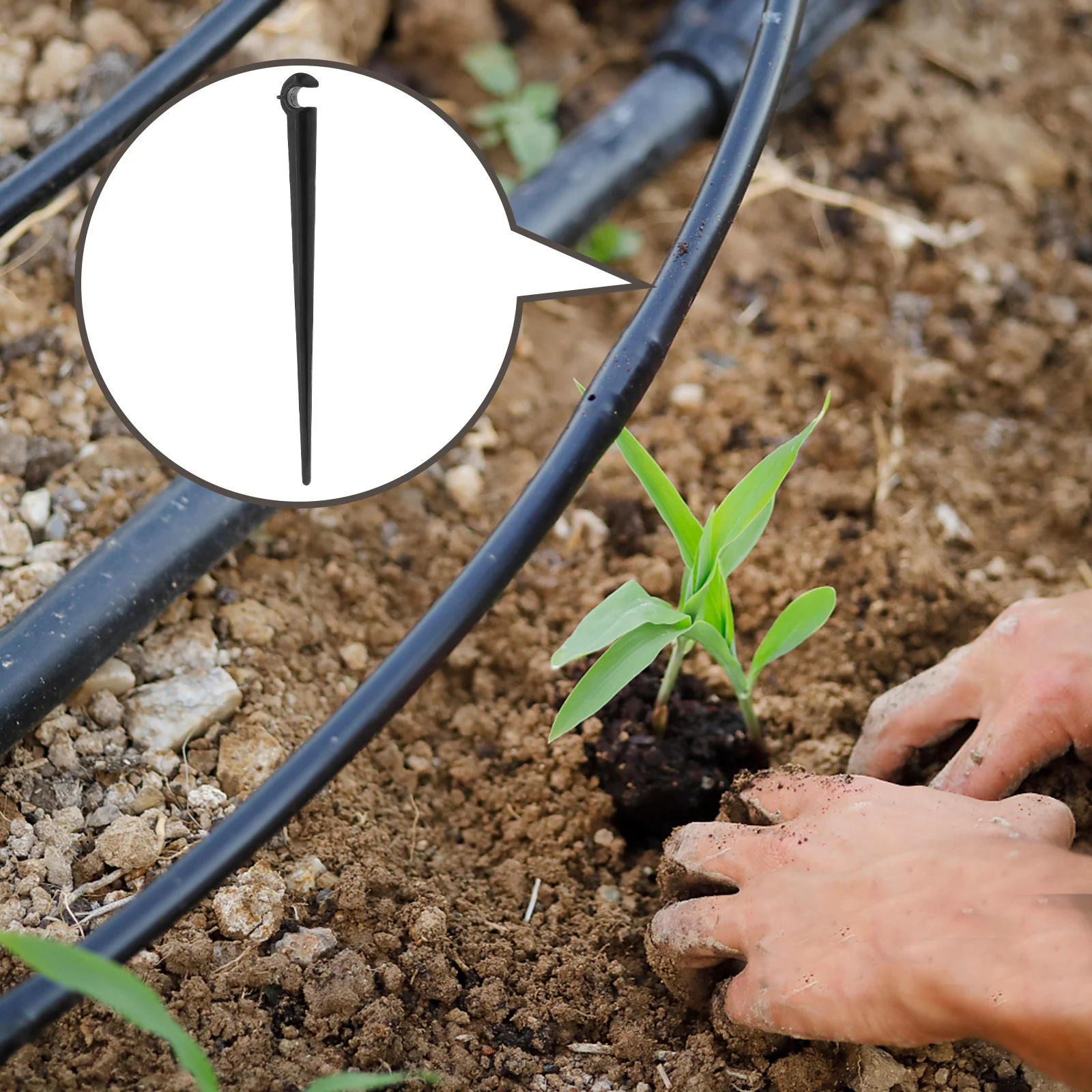 

50Pcs Plastic Irrigation Insert Rod Stakes ABS Fixed Ground Support for Drip Irrigation Garden Farming Watering Brackets