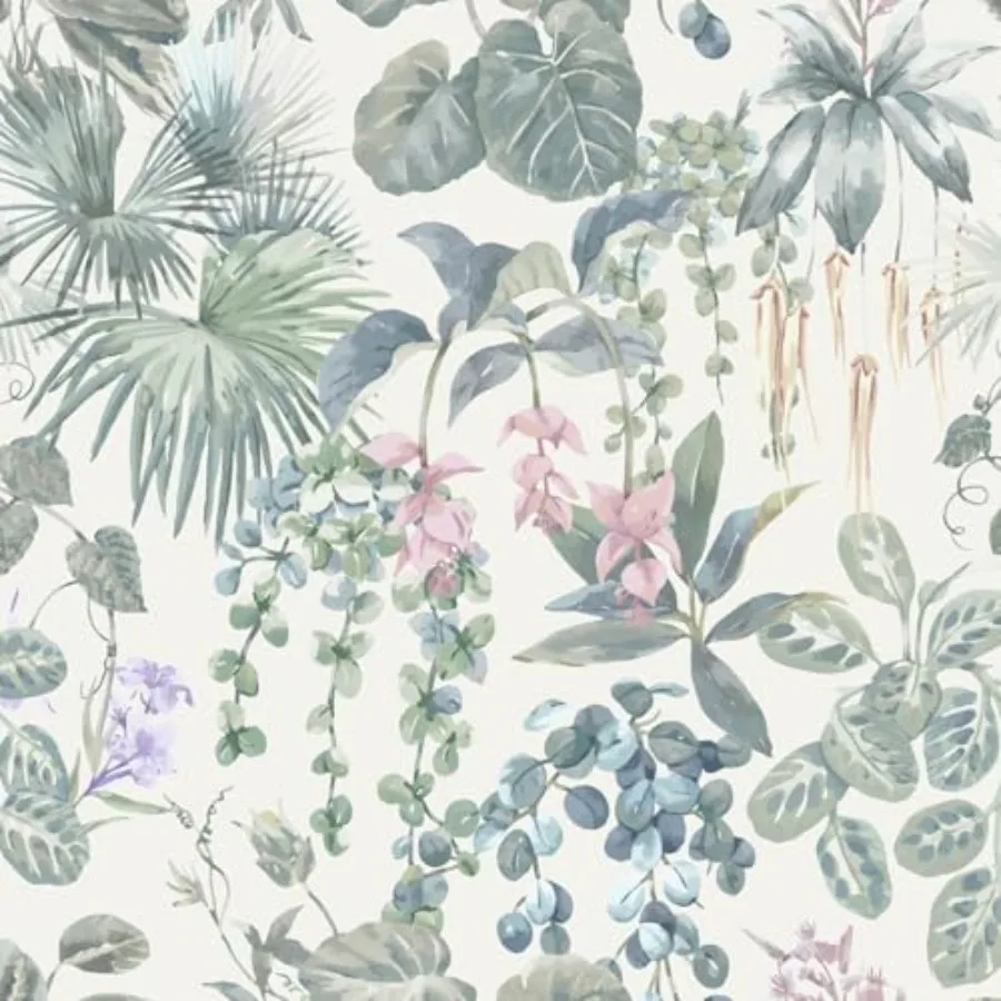 

Peel and Stick Wallpaper White and Stick on Wallpaper 17.3x393in Tropical Jungle Botanical Palm Leaf Contact Paper Removable Se