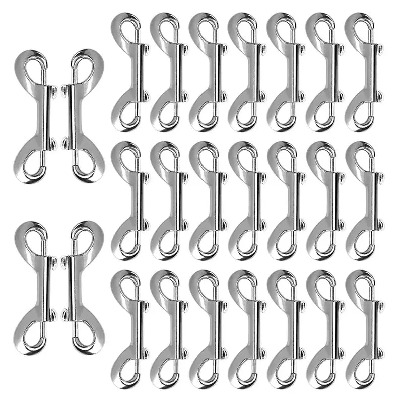 

A98E-Metal Clips For Dog Leashes, 24 PCS 3.5 Inch Zinc Alloy Double Ended Bolt Snap Hooks, Keychains, 110 Lbs Capacity