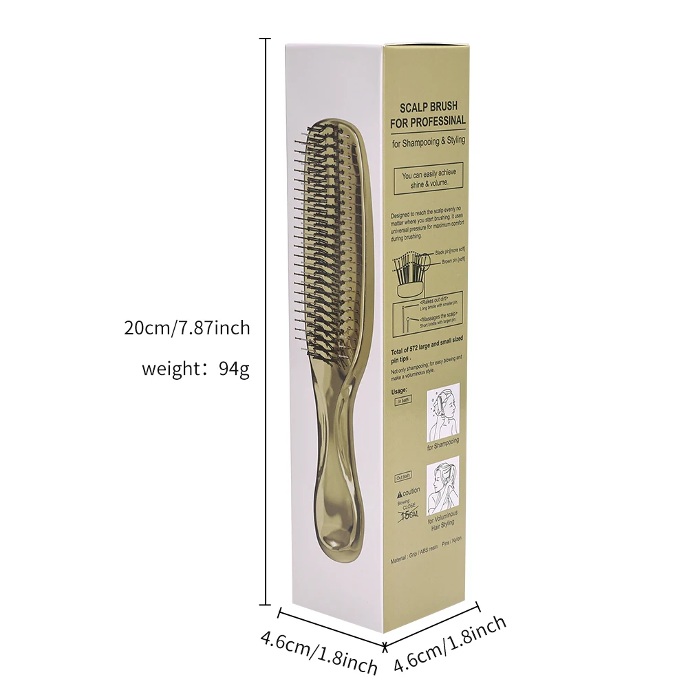 Massage Comb Fine Air Cushion Comb with Electroplated Crafted Wet And Dry Hair Comb Cleansing Massage Scalp Upscale Luxury Style