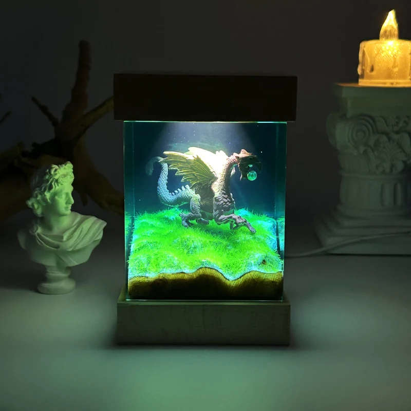 Magic Beast Organism Resin Table Light Creactive Art Decoration Lamp Gorilla Griffin Dragon Theme Night Light  USB Charge