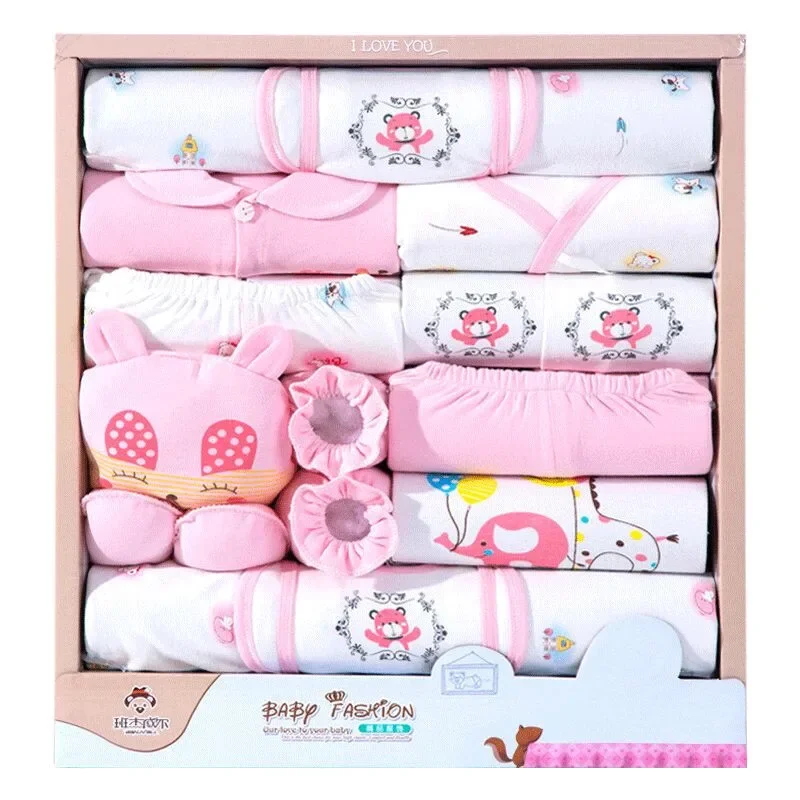 18 Piece/lot Newborn Baby Girl Clothes Set 100% Cotton Infant Baby Girl Set Soft Autumn Boys Clothing Baby Gift Without Box