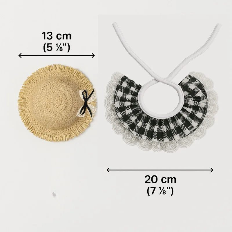 Cute Dog Costume Accessories Lace Plaid Pet Decoration Set For Dogs Cats Birthday Party Photo Props Puppy Outfit 2 set
