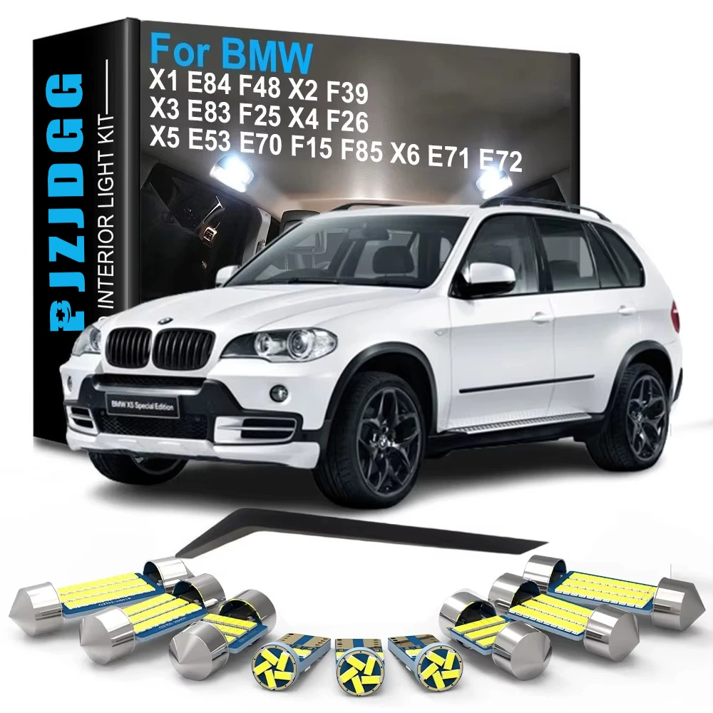 

Car LED Interior Lights Kit No Error Canbus For BMW X1 E84 F48 X2 F39 X3 E83 F25 X4 F26 X5 E53 E70 F15 F85 X6 E71 E72 2000-2024