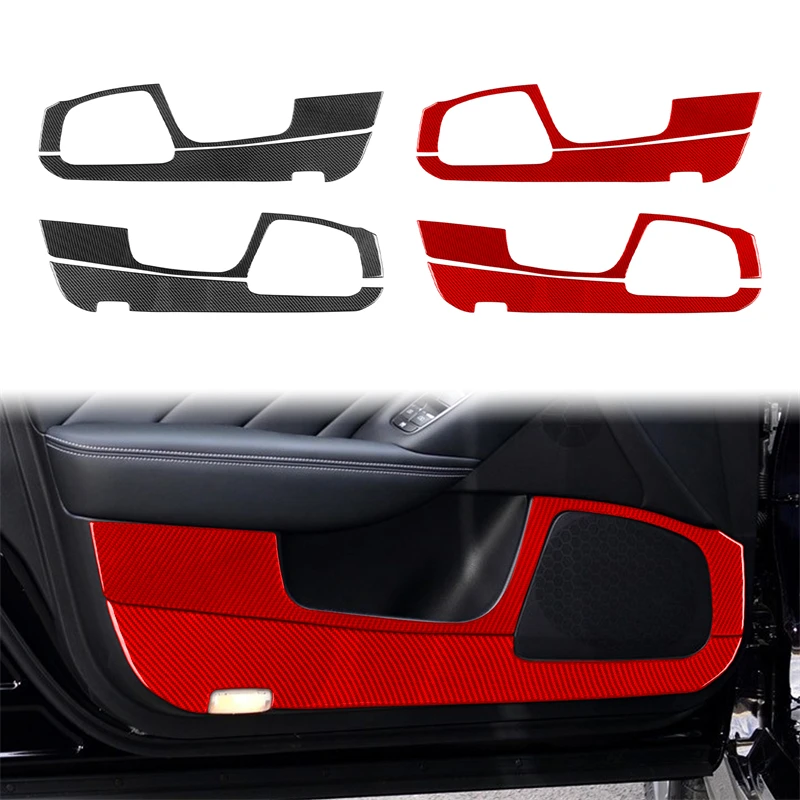 For Infiniti Q50 2014-2020 Soft Carbon Fiber Car Styling Car Door Anti-kick Speaker Panel Cover Sticker Car Interior Accessories