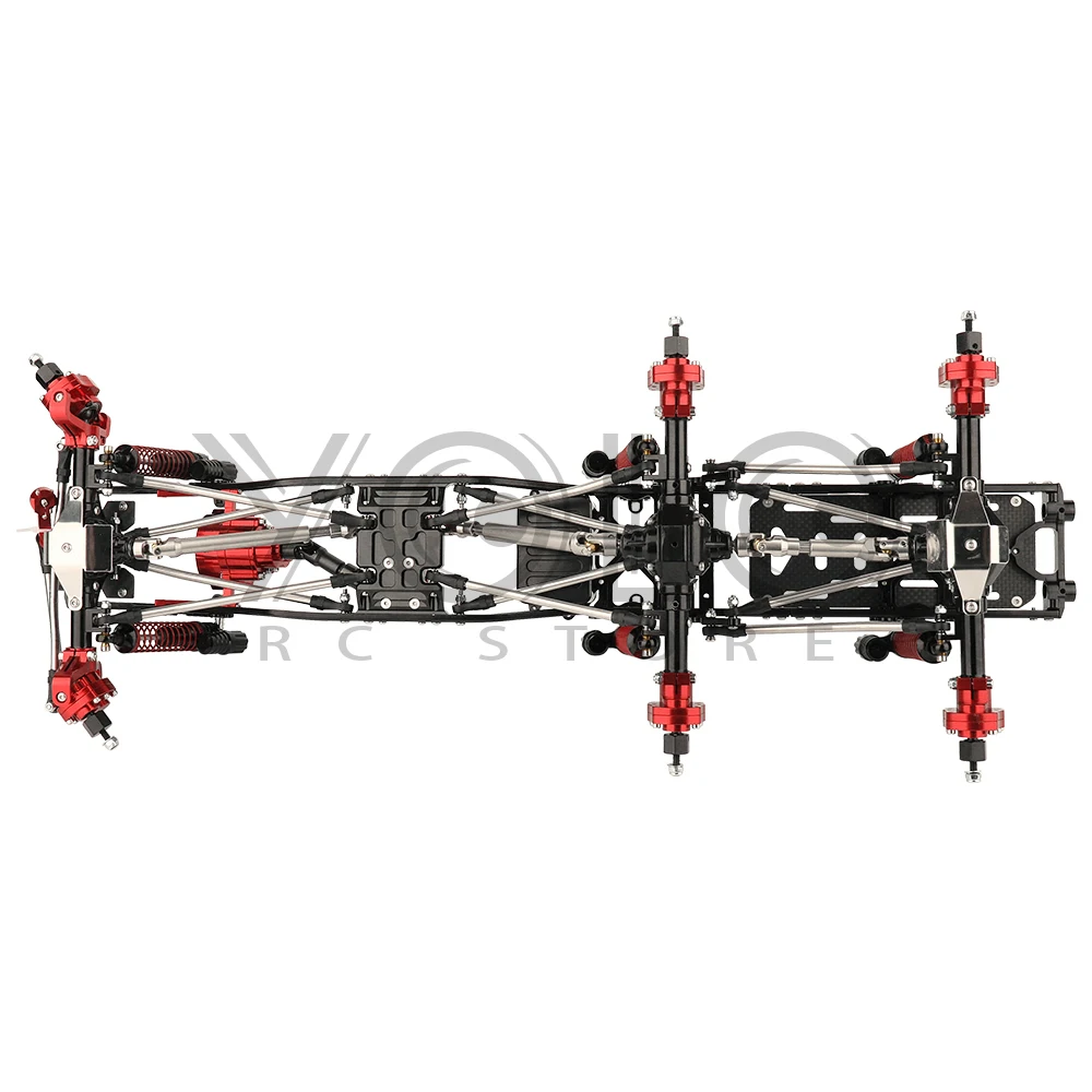 Całkowicie metalowa rama podwozia 6x6 z osiami portalowymi do modelu samochodu 1/10 SCX10 II RC Symulacja wspinaczki Zestaw do modernizacji samochodu Części