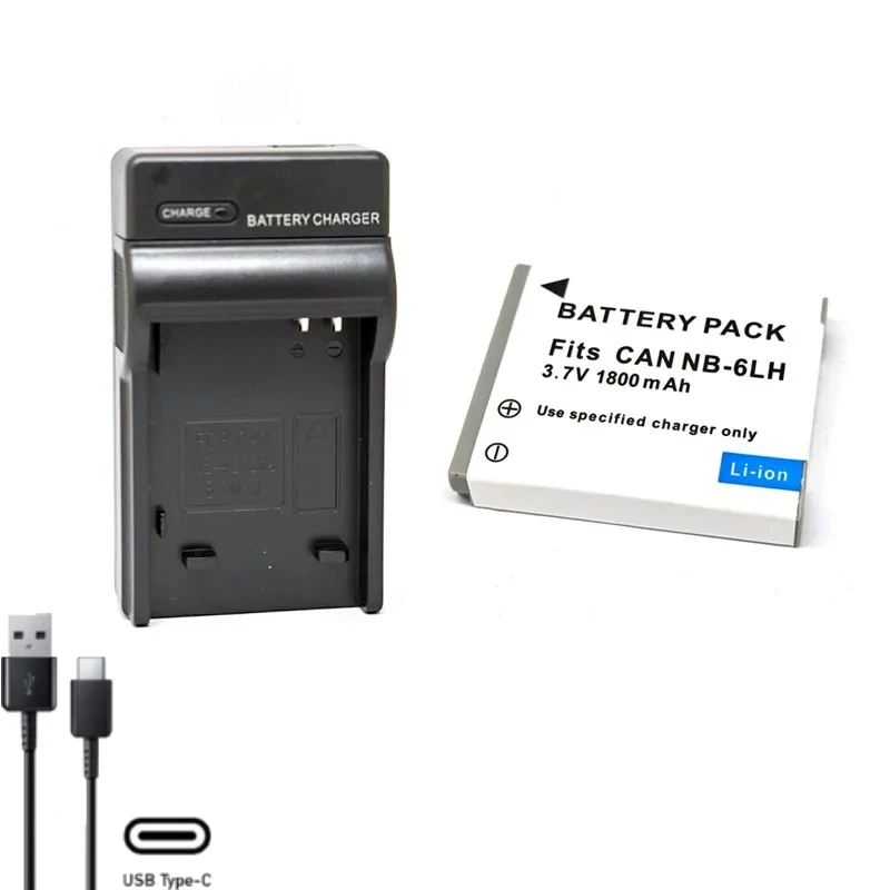 新品 1800mAh 3.7V NB-6LH カメラバッテリー+充電器 キヤノン IXUS 95 105 300 310 SX600 SX280 SX275 SX260 SX510 SX500 SX240HS用
