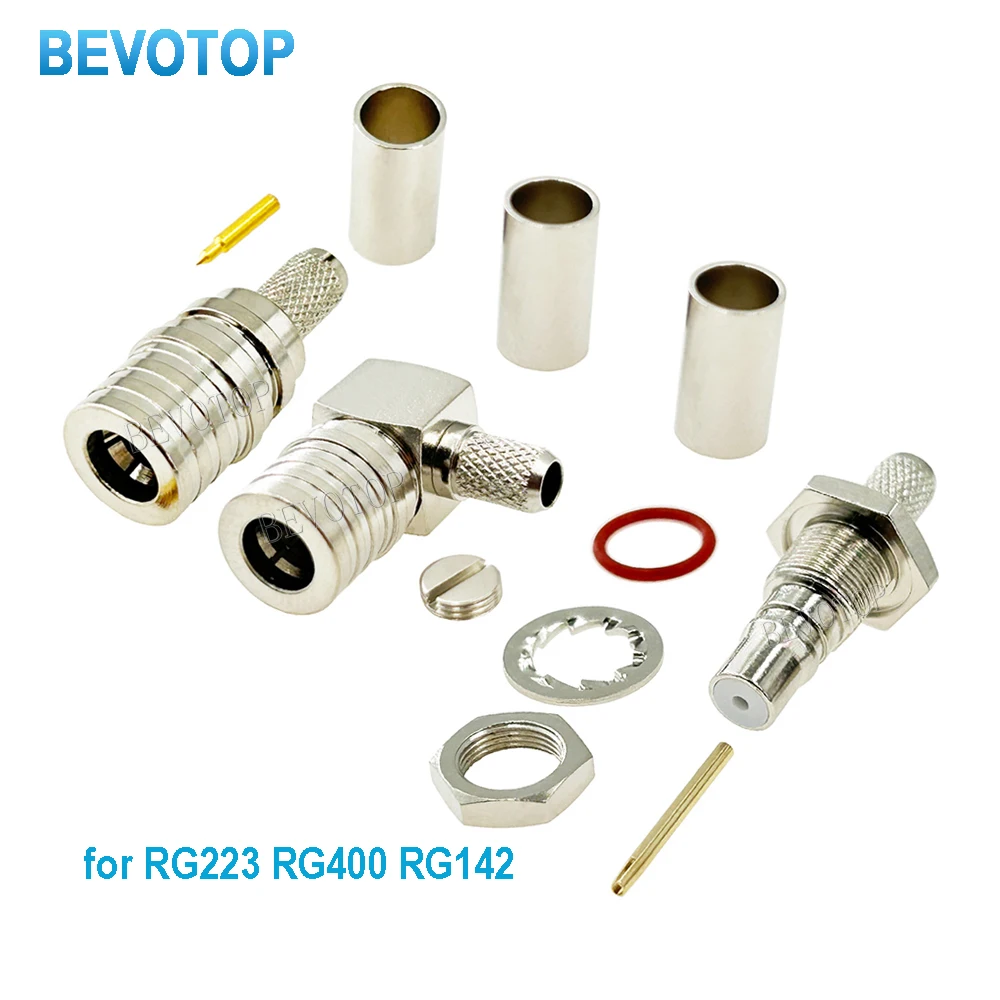 1PCS QMA Male/Female Plug Jack Connector 50Ohm 50-3 for RG-223 RG-142 RG-400 Cable BEVOTOP RG142 RG400 RG223 QMA Connector