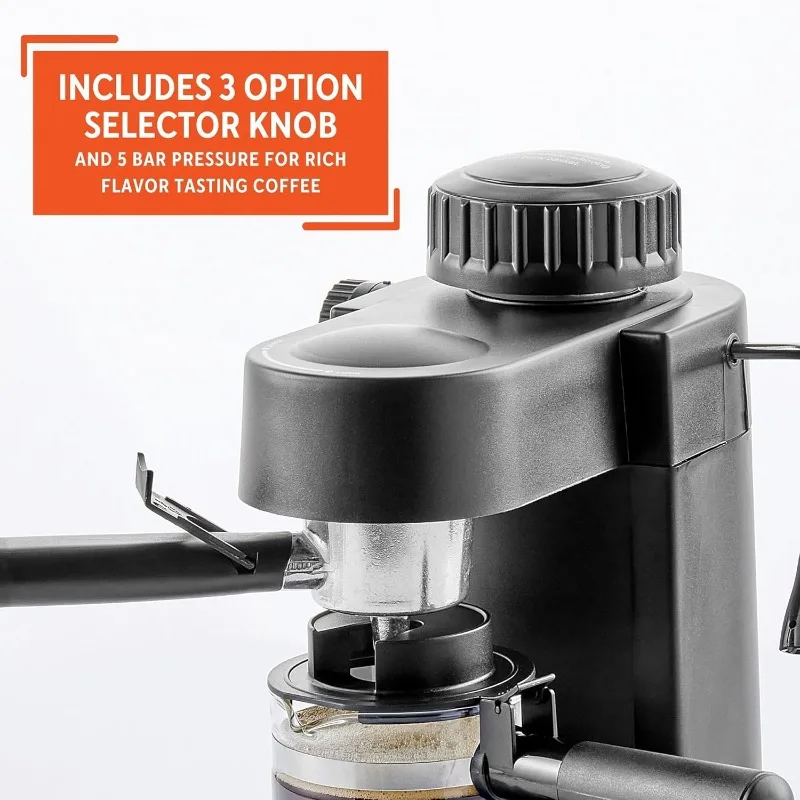 USA GAU-18202 4 Cup Espresso/Cappuccino Maker,120 Volts, Black