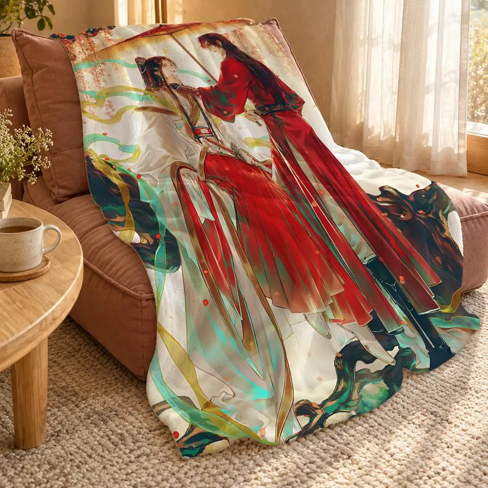 Anime Heaven Official's Blessing Throw Double Sided Flannel Throw Blanket Soft Travel Camping Sofa Bed Home