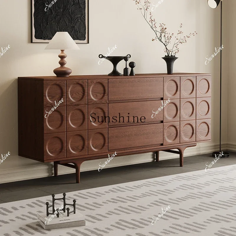 All solid wood home living room wall locker bedroom multi-layer drawer storage side cabinet FT
