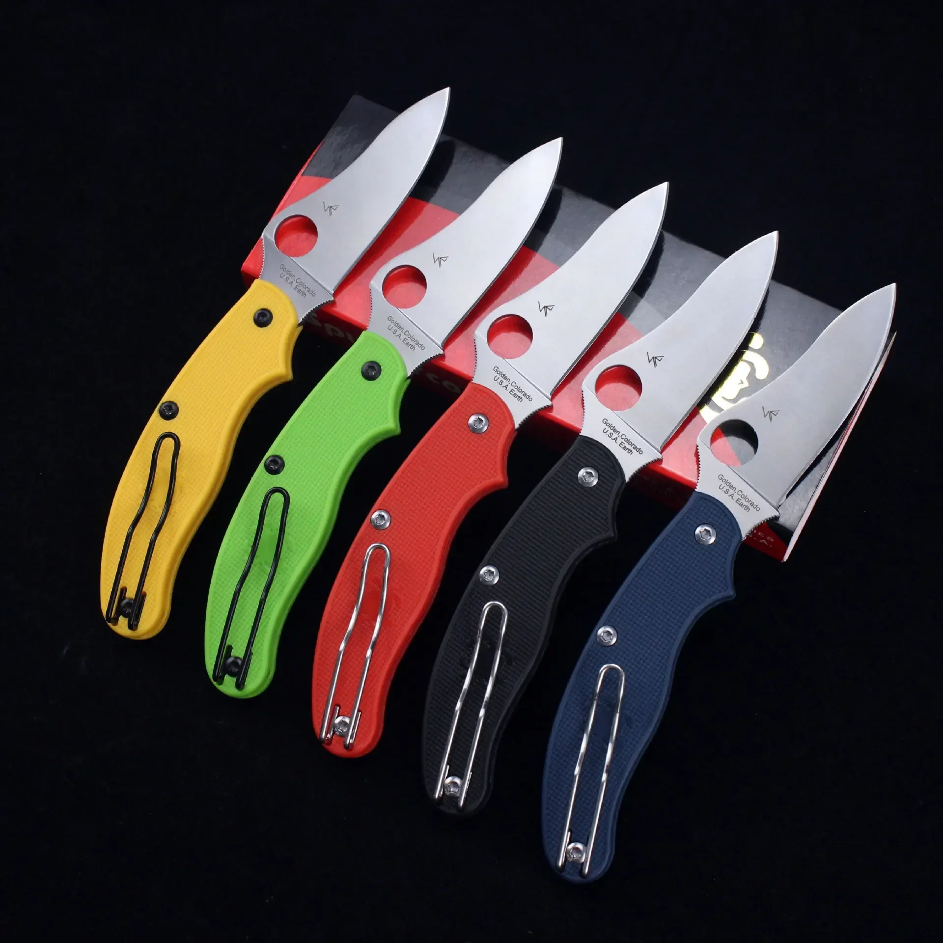 Multi Colored Nylon Fiber Handle Folding Knife, Essential for Outdoor Exploration Self-defense, Compact and Portable Easy To Use