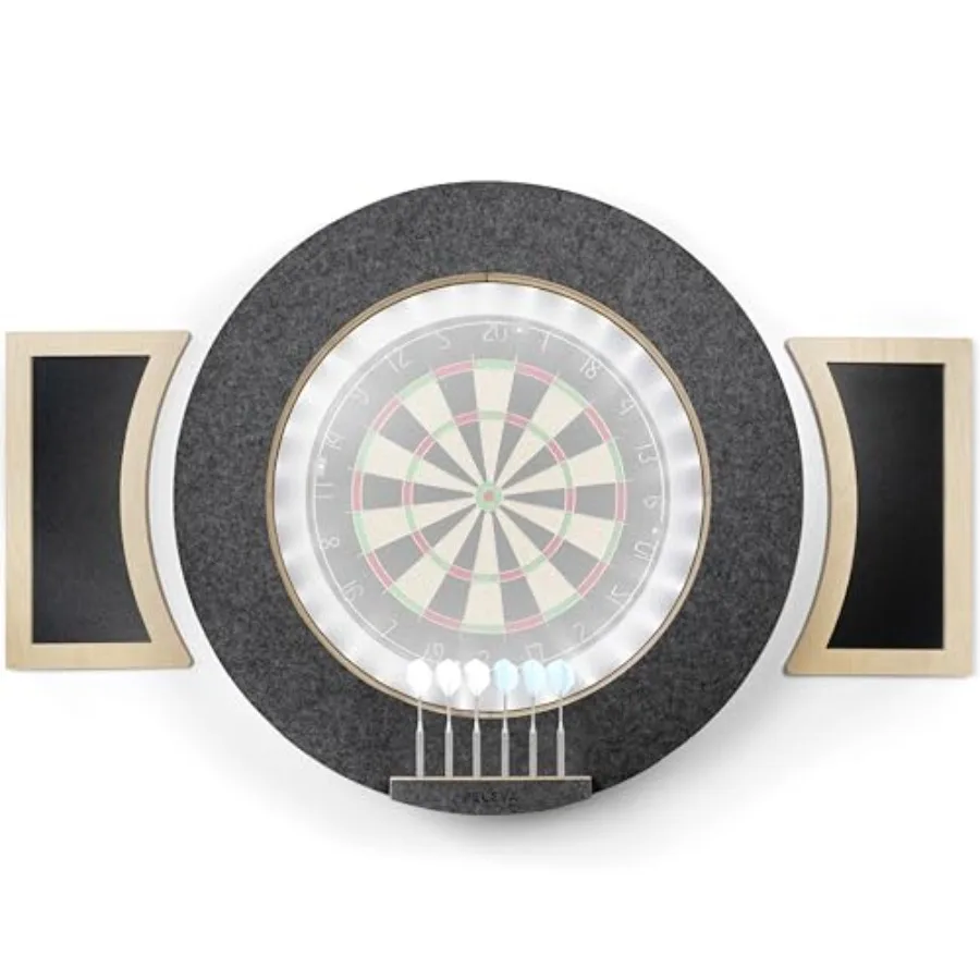 

Dart Board Cabinet Set with LED Light; Bristle Dartboard, Built in LED Light, Darts and Chalkboards