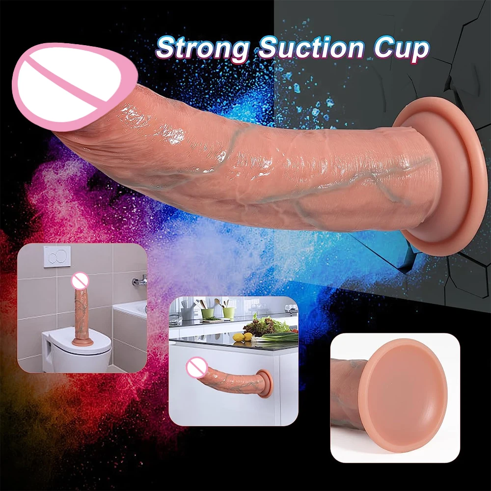 Realistic Skin Soft Thick Dildo Silicone Penis Woman Man Anal Dildos Sex Toy with Suction Cup Dick Big Glans Masturbators Cock