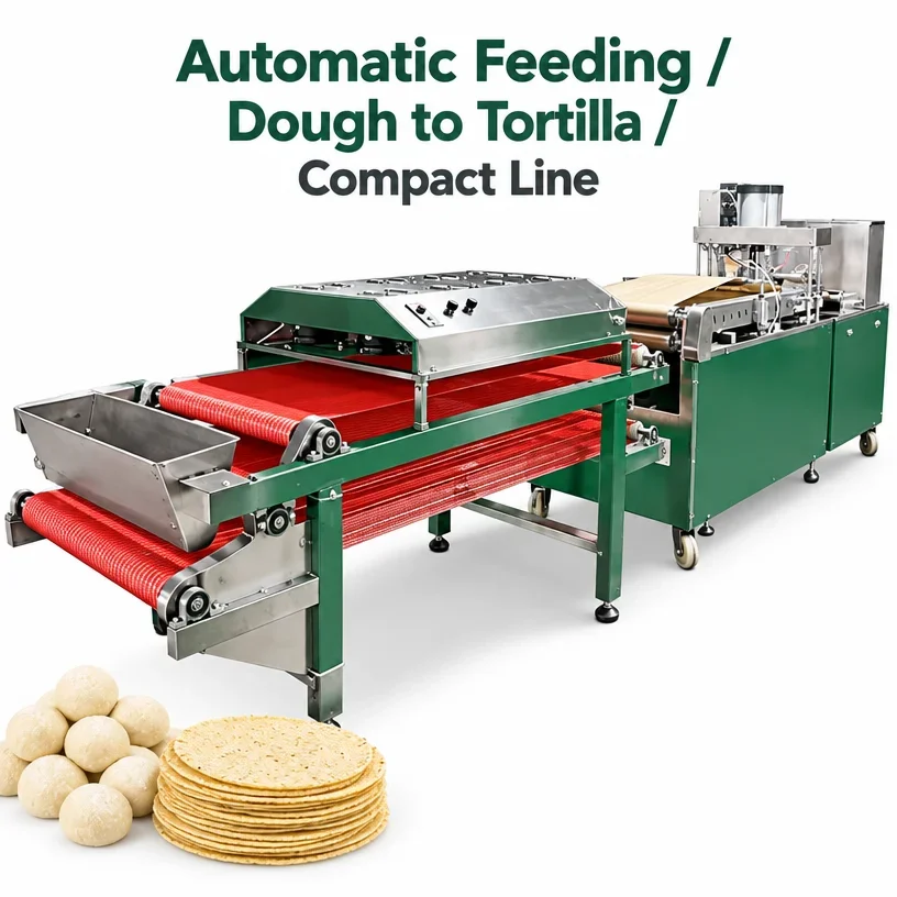 FL Tortilla Making Machine Continuous Working Flatbread Line for Corn & Flour Tortilla Making Custom