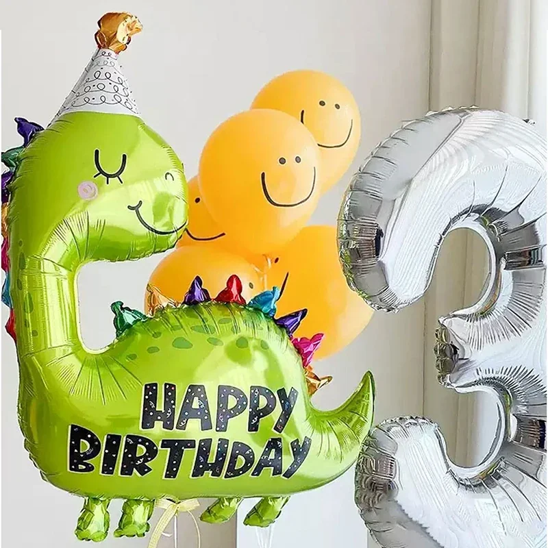 Ballon en film d'aluminium dinosaure, ensemble de décoration de fête d'anniversaire pour enfants, ballon de style dinosaure