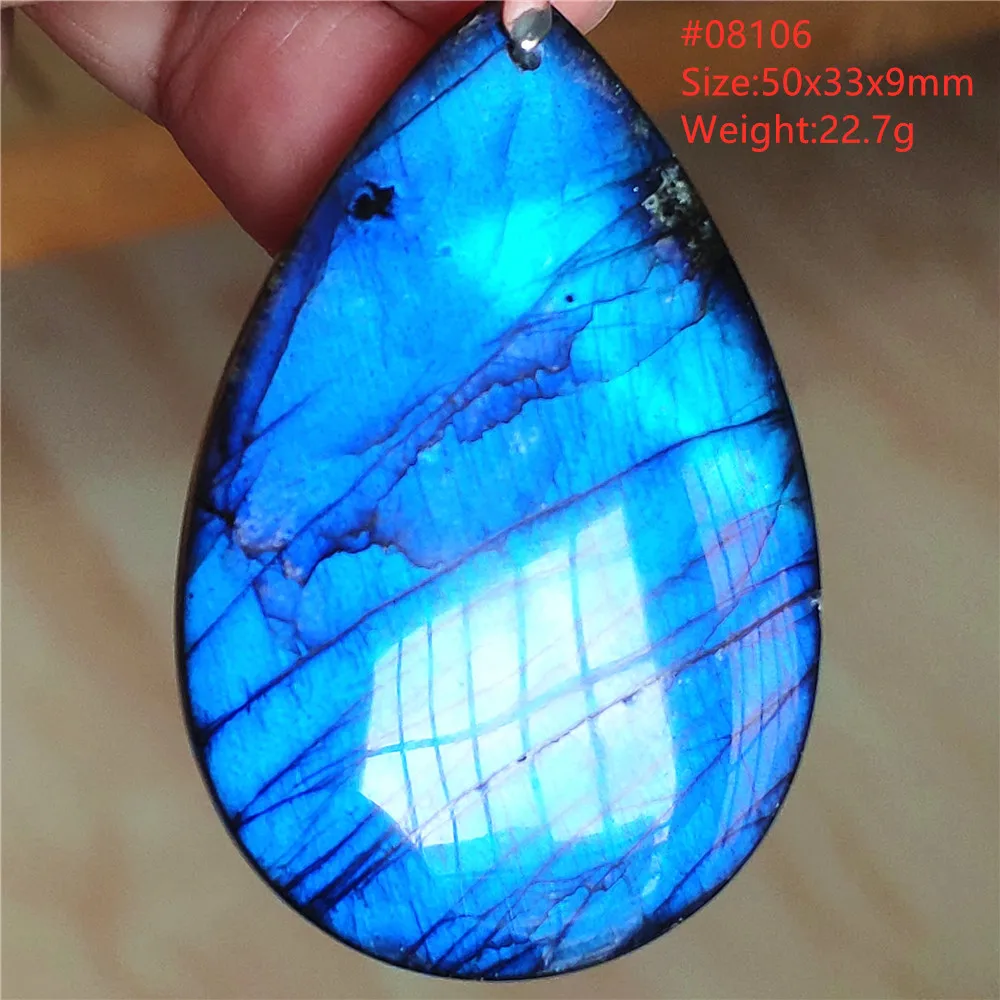 

Natural Blue Labradorite Pendant Women Water Drop Blue Light Labradorite Necklace Gemstone Beads Jewelry AAAAAA