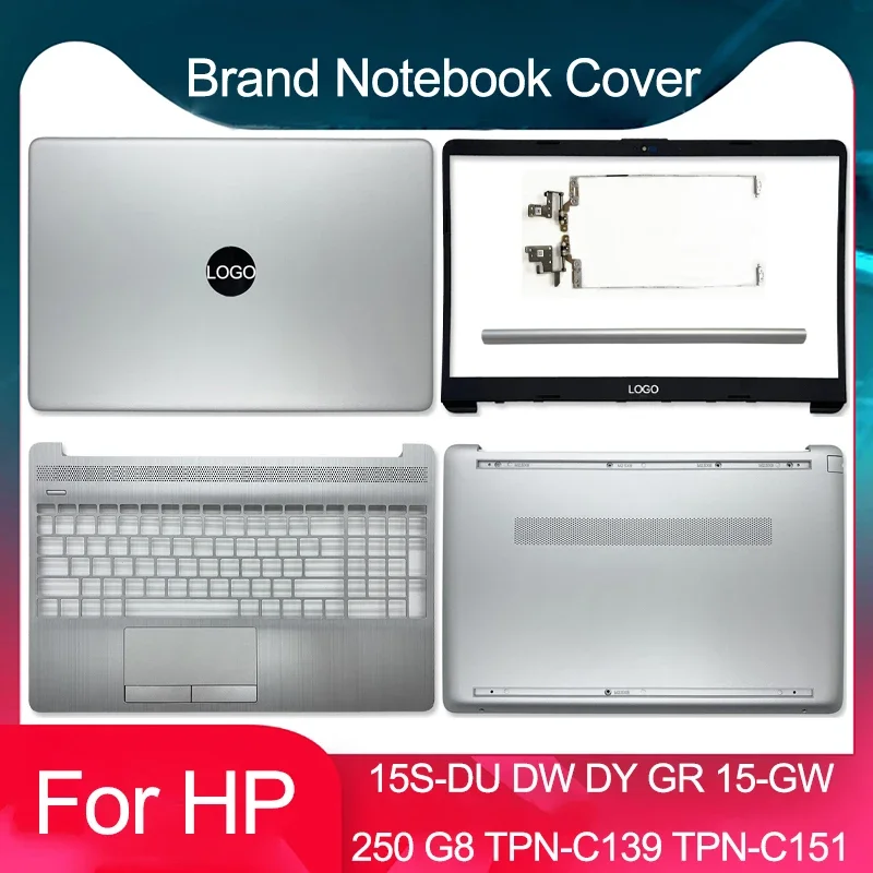 New For HP 250 G8 15S-DU 15-DW 15S-DY 15-GW TPN-C139 TPN-C151 Laptop LCD Back Cover Front Bezel Palmrest Bottom Case Cover Hinge