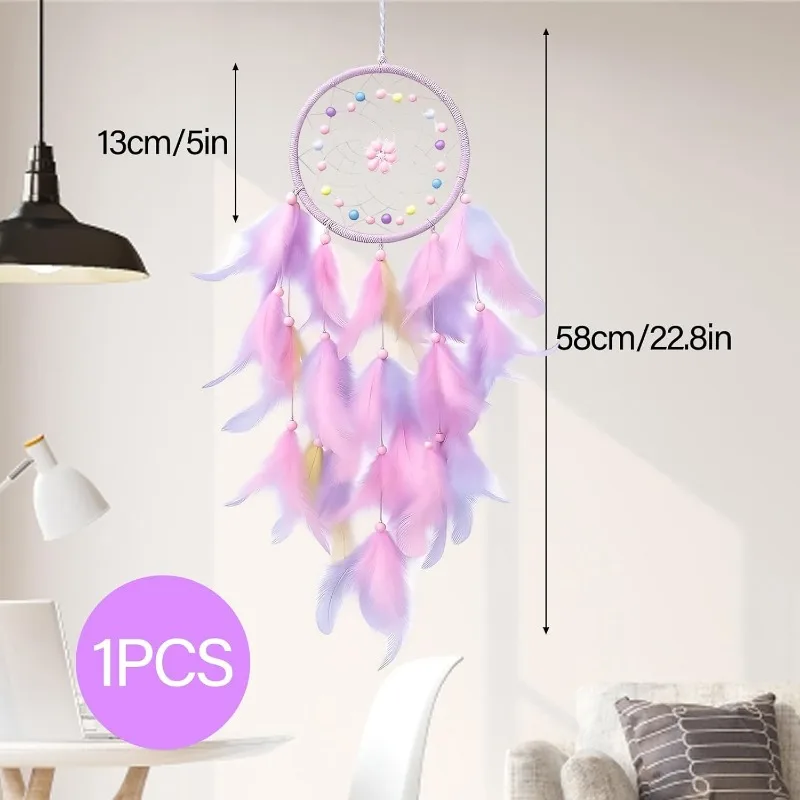 Pink Feather Wall Hanging Decor Bedroom Accessories for Romantic Exchange Birthday Wedding Anniversary